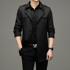 🎁2025 neue britische Stil Herren Zweireiher Trenchcoat Jacke💖