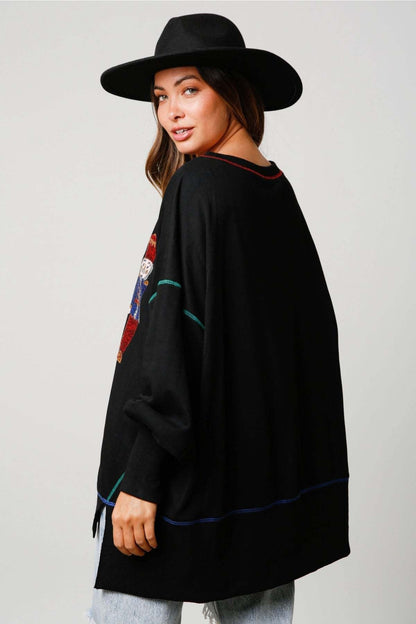 🔥Black Friday Sale🔥Christmas sequin print crew neck long sleeve sweatshirt