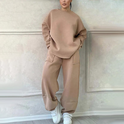Zweiteiliges Übergrößen-Sweatshirt-Set für Damen