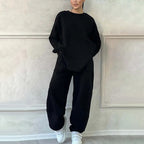 Zweiteiliges Übergrößen-Sweatshirt-Set für Damen