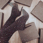 🌟50% RABATT✨Glitzernde Faux-Diamanten-Kniestiefel für Frauen✨