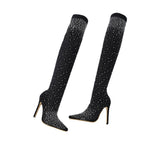 🌟50% RABATT✨Glitzernde Faux-Diamanten-Kniestiefel für Frauen✨