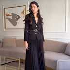 🎄Weihnachts-Specials 50% RABATT🎄Zweiteiliges Set aus Reversblazer und Faltenrock für Damen (mit Gürtel)