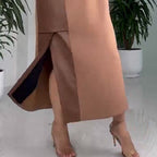 Lässiges Damen Leder Patchwork Kleid mit Taschen❤️Räumungsverkauf❤️