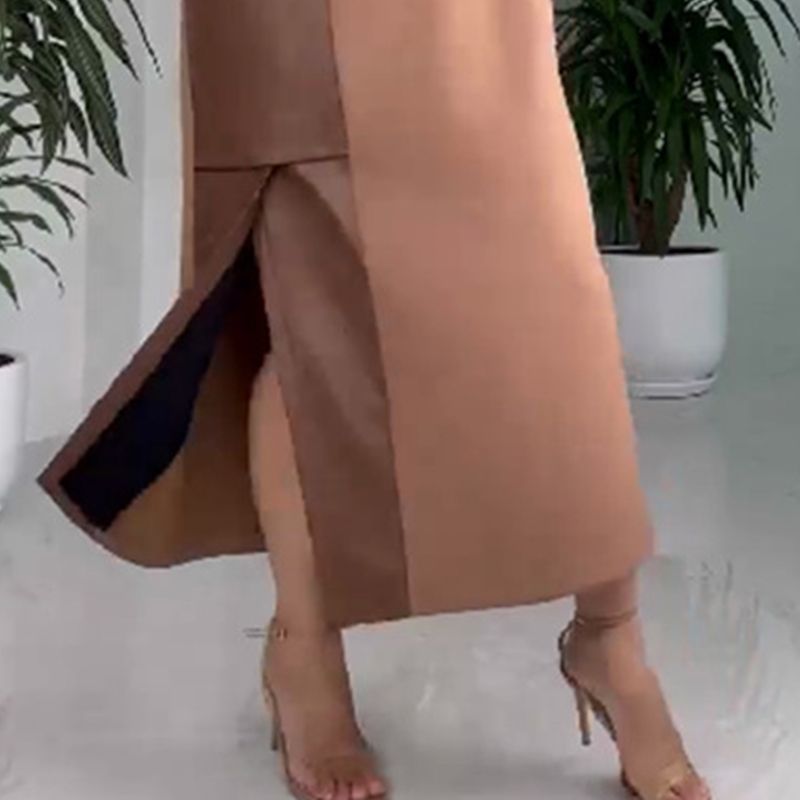 Lässiges Damen Leder Patchwork Kleid mit Taschen❤️Räumungsverkauf❤️
