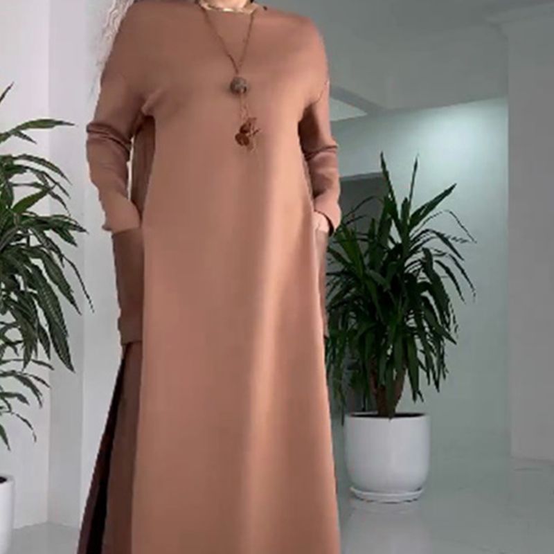 Lässiges Damen Leder Patchwork Kleid mit Taschen❤️Räumungsverkauf❤️