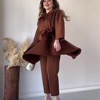 🎀Neu eingetroffen 50% RABATT💃Elegantes festes Oberteil und zweiteilige Hose für Damen