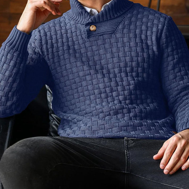 💜 LETZTER TAG DER AKTION – 50 % RABATT 💜Herren Pullover mit strukturiertem Stehkragen