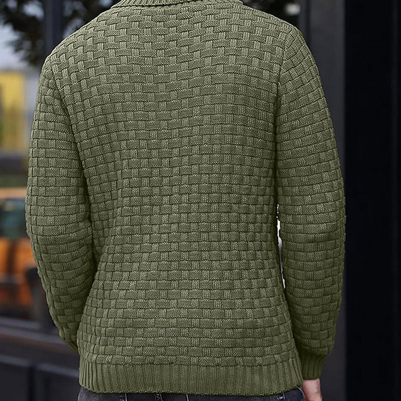 💜 LETZTER TAG DER AKTION – 50 % RABATT 💜Herren Pullover mit strukturiertem Stehkragen