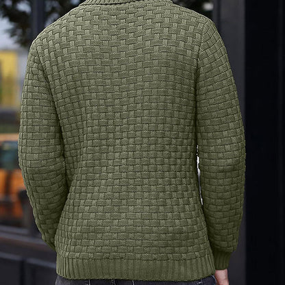 💜 LETZTER TAG DER AKTION – 50 % RABATT 💜Herren Pullover mit strukturiertem Stehkragen