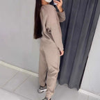 Bis zu 56% Rabatt!!🔥Damen Glitter Rhinestone Sweatshirt & Casual Hose 2-teiliges Set
