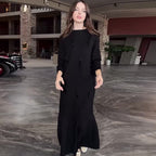 🖤Kostenlosen Versand🖤Elegantes knöchellanges Paillettenkleid mit Rundhalsausschnitt