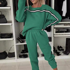 Frauen gestreifte Tops ＆ Hosen 2-teiliger Set