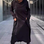 🎅Weihnachten 50% Ausverkauf💥Modischer Kapuzenmantel mit unregelmäßigem Saum und tiefen Taschen