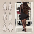 Sexy Bodycon-Kleid für Damen mit V-Ausschnitt, Mesh und Strass
