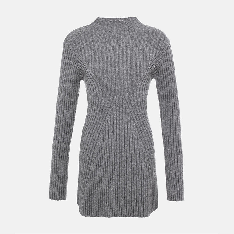 Mini vestido de línea A para mujeres de costilla