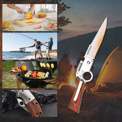 🔪Navaja plegable de resorte de acero inoxidable para exteriores💥