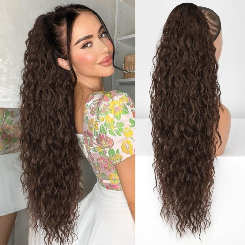 😍Lockige Wellenkrause Haarverlängerung mit Pferdeschwanz💖Zwei Stück kostenloser Versand