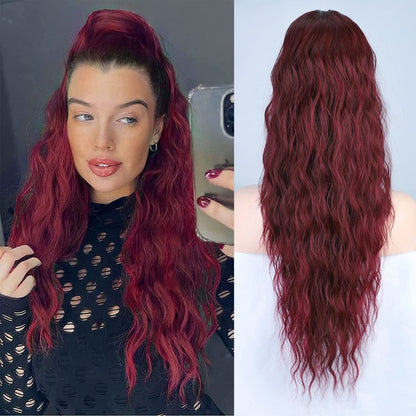 😍Lockige Wellenkrause Haarverlängerung mit Pferdeschwanz💖Zwei Stück kostenloser Versand