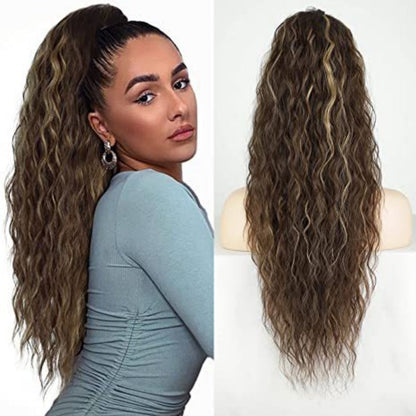 😍Lockige Wellenkrause Haarverlängerung mit Pferdeschwanz💖Zwei Stück kostenloser Versand