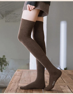 Plüsch verdickte Über-die-Knie-Thermalsocken