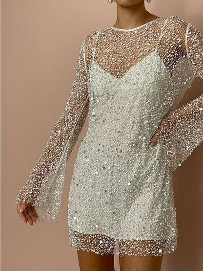 💃Vestido sexy de lentejuelas de dos piezas para mujer