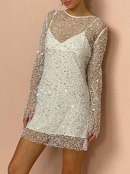 💃Vestido sexy de lentejuelas de dos piezas para mujer