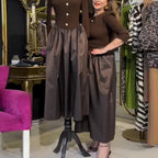 💕Was soll ich morgen anziehen?💕Elegantes langes Kleid mit Farbblockmuster für Frauen