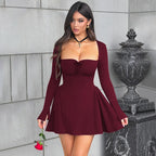 Langärmeliges Bustierkleid in schmaler Passform