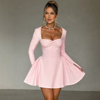 Langärmeliges Bustierkleid in schmaler Passform