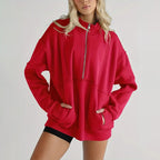 🔥HEISSER VERKAUF 49% - Lässiges Revers-Oberteil mit halbem Reißverschluss für Damen