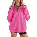 🔥HEISSER VERKAUF 49% - Lässiges Revers-Oberteil mit halbem Reißverschluss für Damen