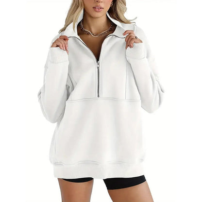 🔥OFERTA CALIENTE 49% - Top informal con media cremallera y solapa para mujer