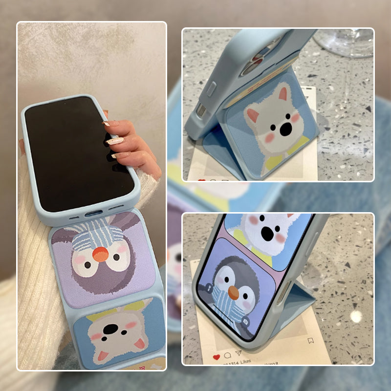 🐼🐼🐼Cute Shockproof Phone Case with Folding Stand