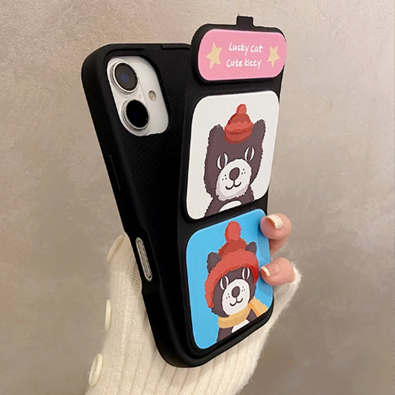 🐼🐼🐼Cute Shockproof Phone Case with Folding Stand