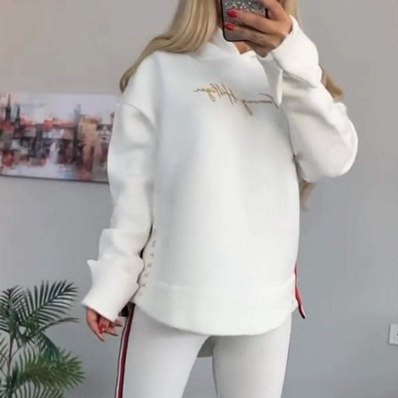 ❤️Räumungsverkauf Damen Hoodie und gestreifte Hose 2-teiliges Set