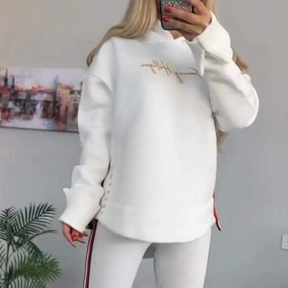 ❤️Räumungsverkauf Damen Hoodie und gestreifte Hose 2-teiliges Set