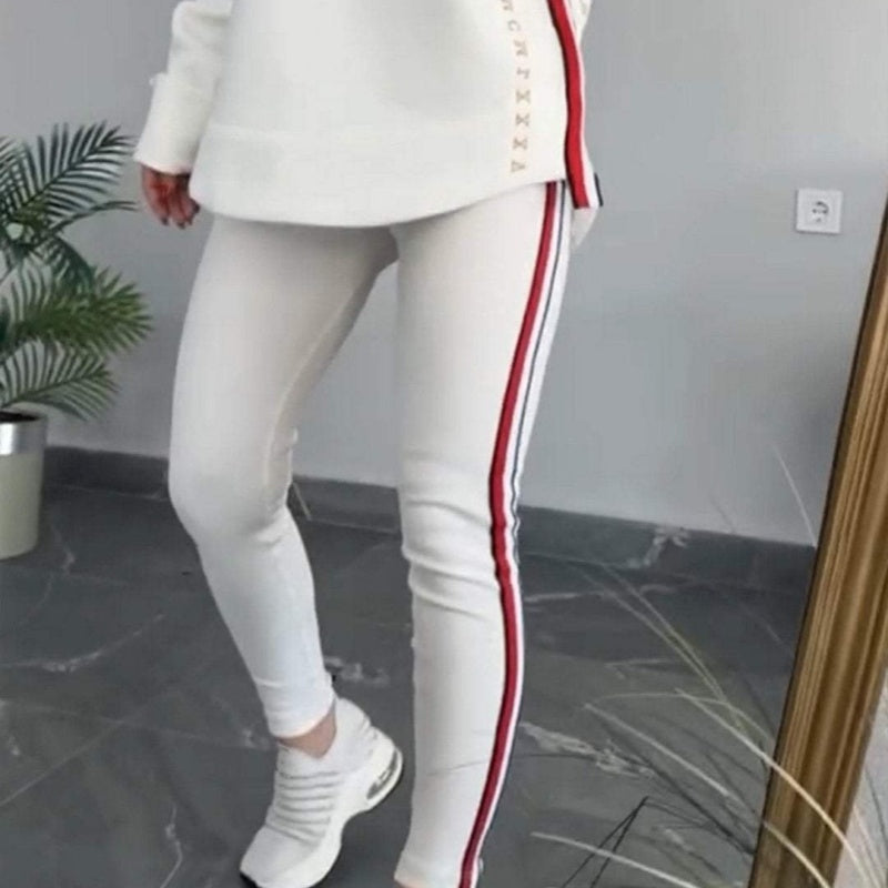 ❤️Räumungsverkauf Damen Hoodie und gestreifte Hose 2-teiliges Set