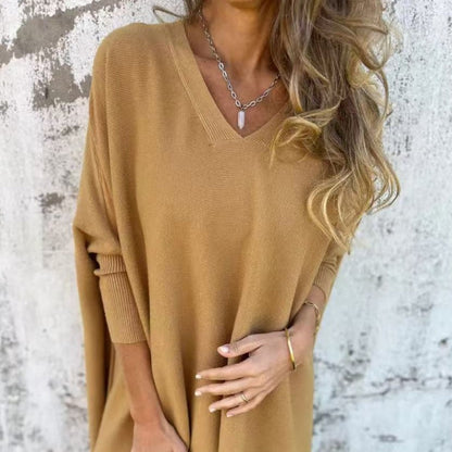 ❤️Räumungsverkauf❤️Langärmliges, gestricktes, lockeres V-Ausschnitt-Top für Damen