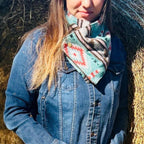 Bedruckter Damen-Schlauchschal mit Knopf