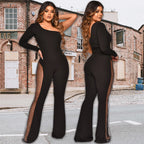Sexy Trägerloser Bodycon-Overall mit Strasssteinen
