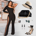 Sexy Trägerloser Bodycon-Overall mit Strasssteinen