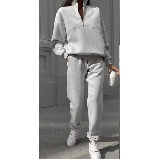 Sudadera femenina con pantalones de martillo y pantalones de jogging set de 2 partes