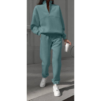 Sudadera femenina con pantalones de martillo y pantalones de jogging set de 2 partes