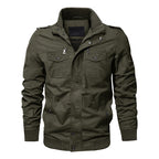Herren Militärjacke mit Stehkragen und Reißverschluss