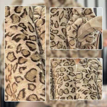 💖Chaqueta de piel sintética para mujer con estampado de leopardo