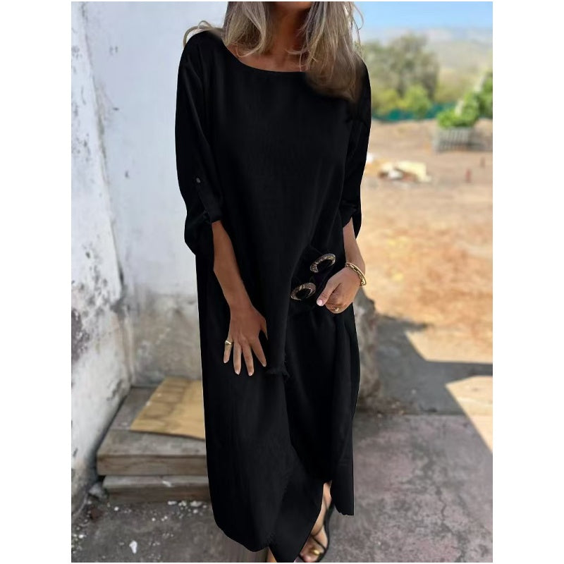 ⏰Zeitlich begrenzter Rabatt👗Unregelmäßiges Kleid und locker sitzende Hose für Damen, 2-teiliges Set