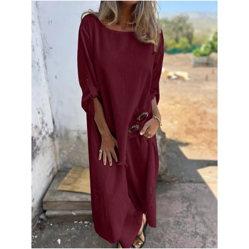 ⏰Zeitlich begrenzter Rabatt👗Unregelmäßiges Kleid und locker sitzende Hose für Damen, 2-teiliges Set