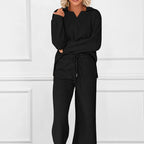 🔥Neujahrsaktion 49% 💕2-teiliges Lounge-Set mit V-Ausschnitt und Taschen für Damen