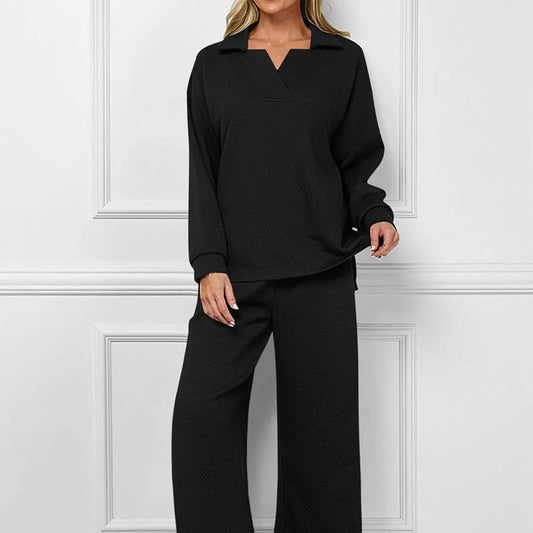🔥Promoción de Año Nuevo 49% 💕Conjunto de dos piezas para mujer con escote en V y bolsillos.